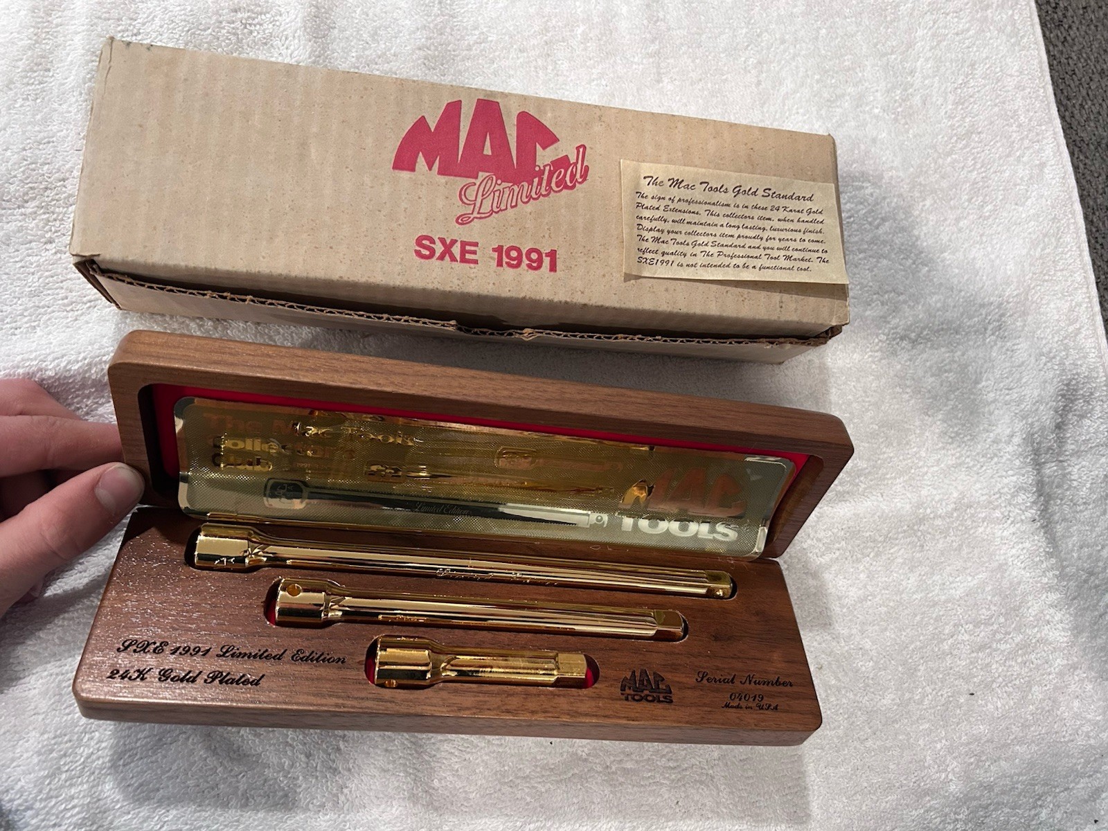 MAC TOOLS 1991 Limited Edition 24k Gold Plated 3 piece Extension Set