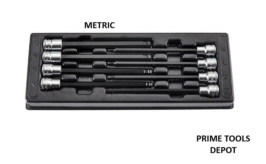 ICON 3/8 in. Drive SAE + METRIC Professional Long Ball Hex Bit Socket Set -2pk