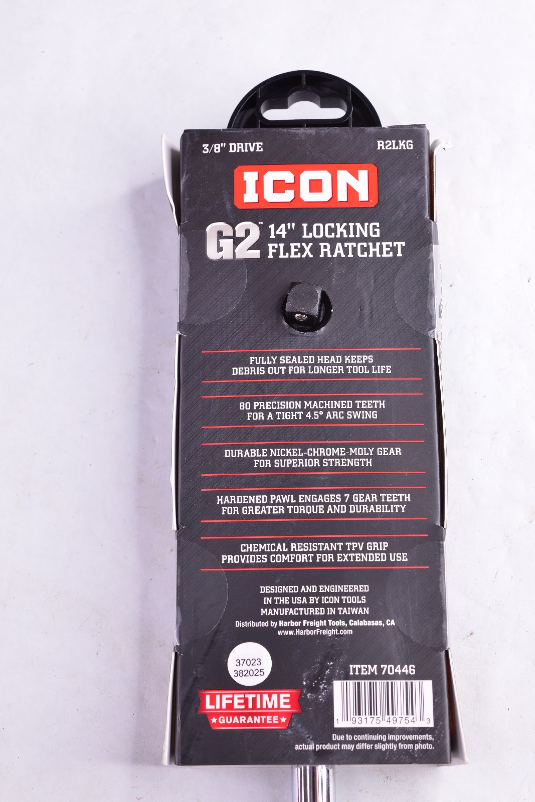 ICON R2LKG 3/8 INCH DRIVE G2 (GEN 2) 14 INCH LOCKING FLEX HEAD RATCHET