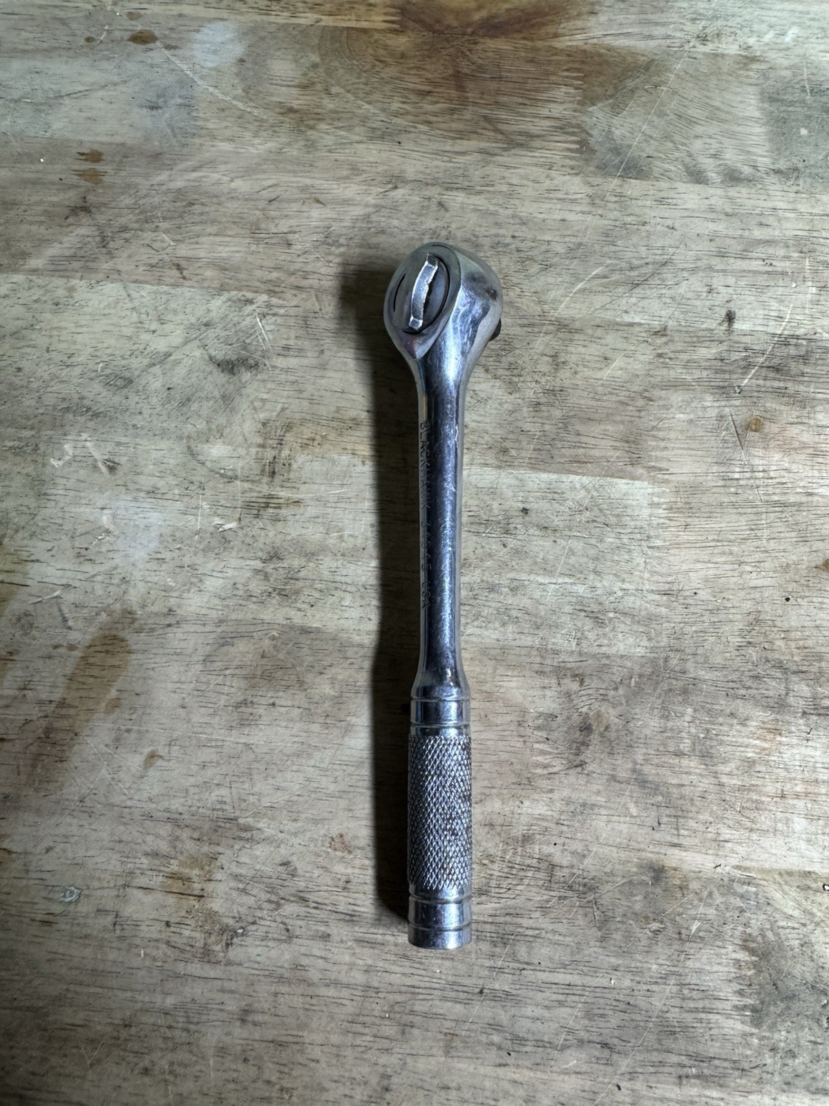 Blackhawk 34945 3/8″ Ratchet Chrome Knurled Made In USA Vintage Round Head Drive