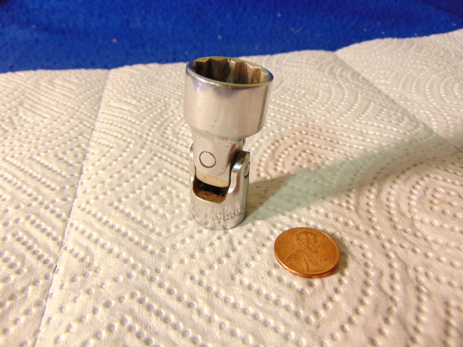 Vintage Snap-on Tools USA 3/8″ Drive 11/16″ SAE 12pt Chrome Swivel Socket FVU22