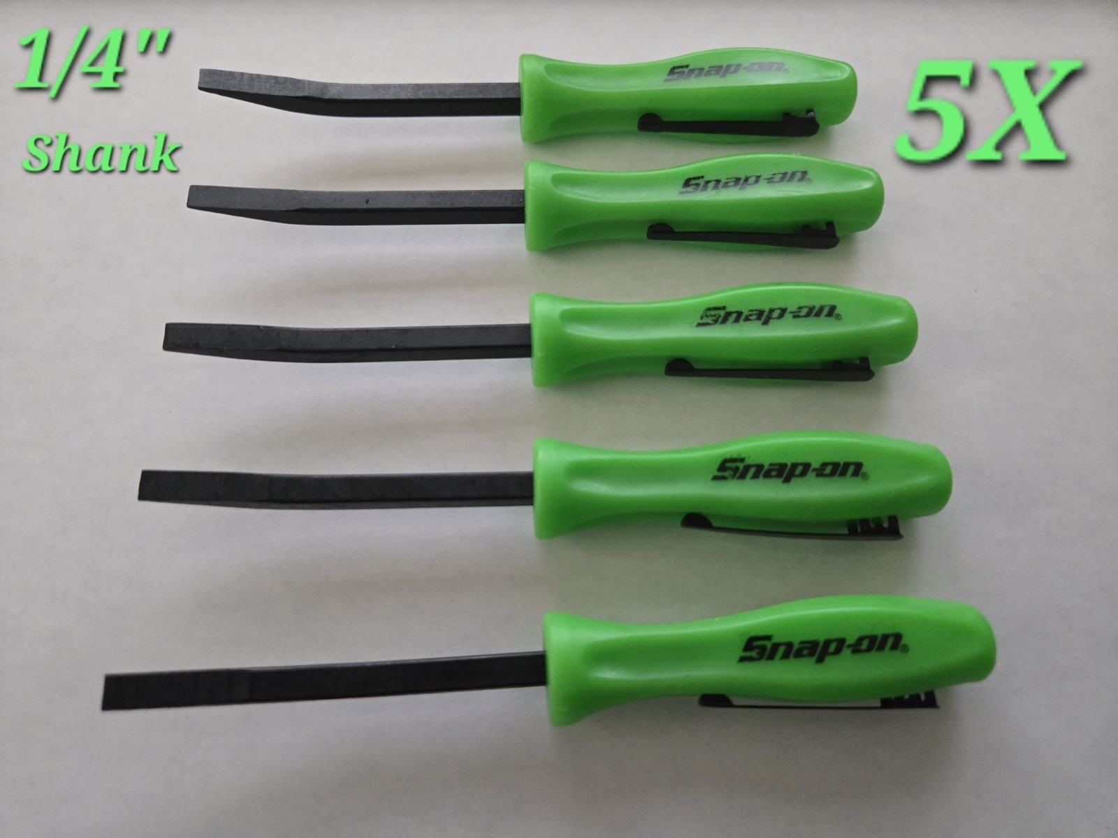 5X Green Promo SE For Snap on tools 1/4″ Shank Angled PRY BAR screwdriver + GIFT