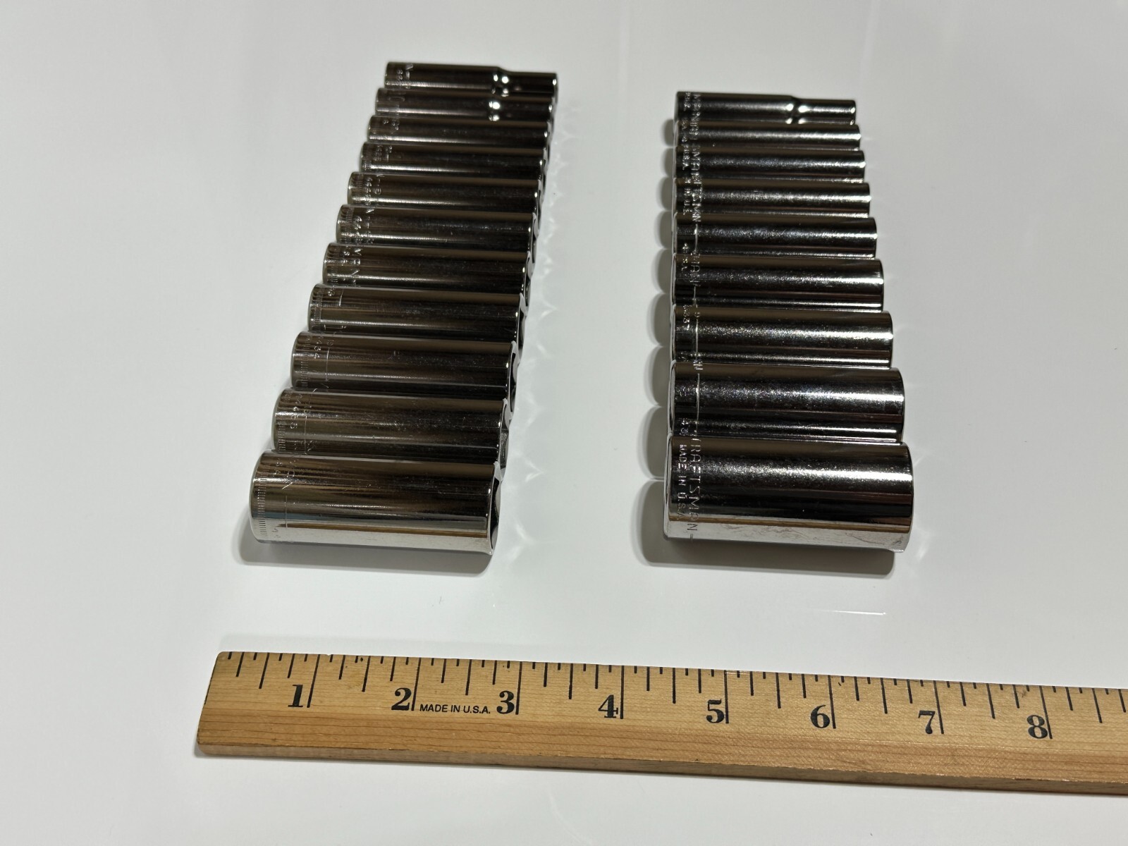 NEW Craftsman USA G 20pc Deep 6 Point Socket Set, Metric 9-19mm & SAE 3/8 to 7/8