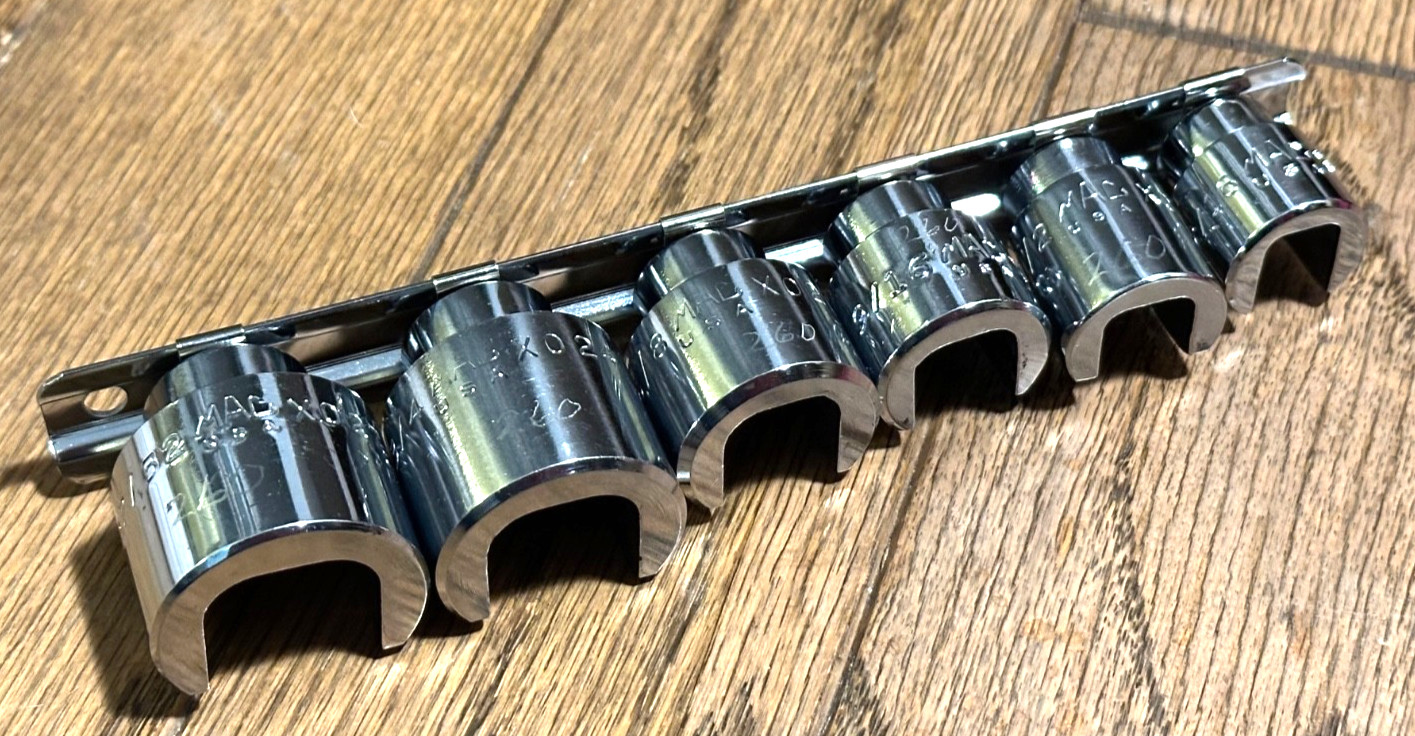 🇺🇸 MAC Tools USA 7/16″ – 27/32” WEATHERHEAD SAE Socket Set Lot 3/8” DR Rail
