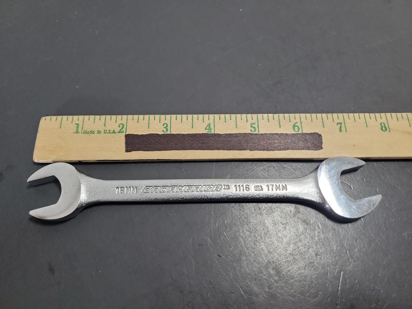 Pro America 16mm x 17mm Open End Wrench Metric 1116 USA