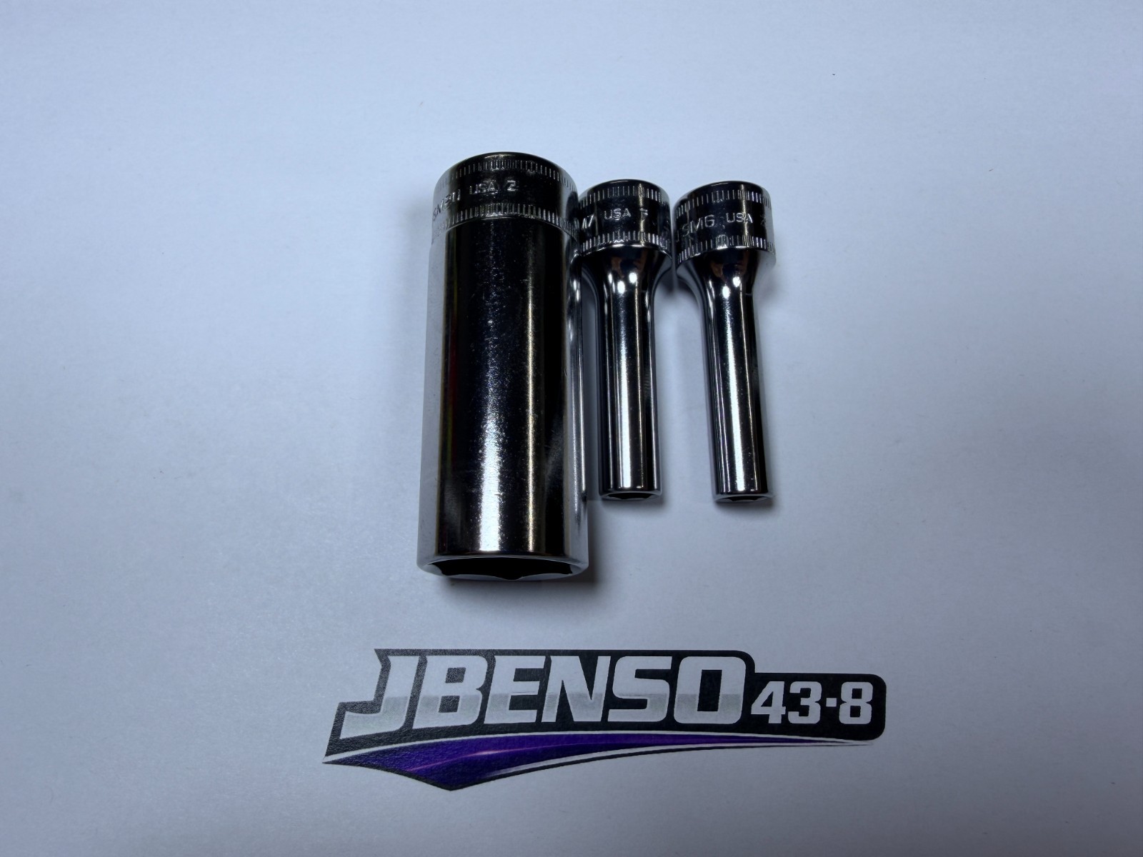 Snap-On Tools USA NEW 3pc 3/8″ Drive 6mm 7mm 20mm Metric 6pt Deep Add-On Sockets