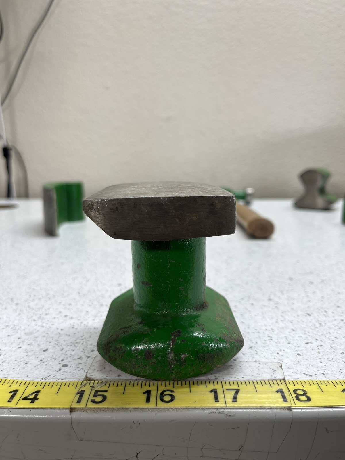 Used Auto Body Hammers & Dollies Set, Painted in green
