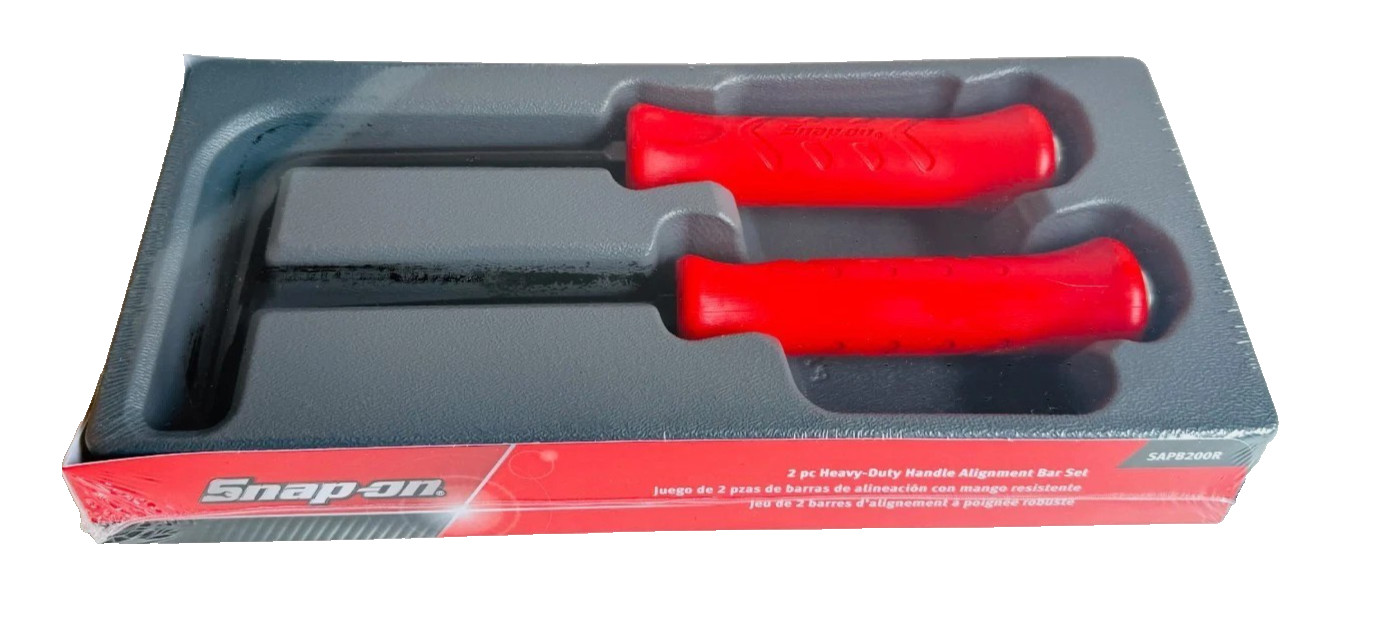 NEW Snap-on™ 2-pc Red Heavy-Duty Handle Alignment Striking Prybar Set SAPB200R
