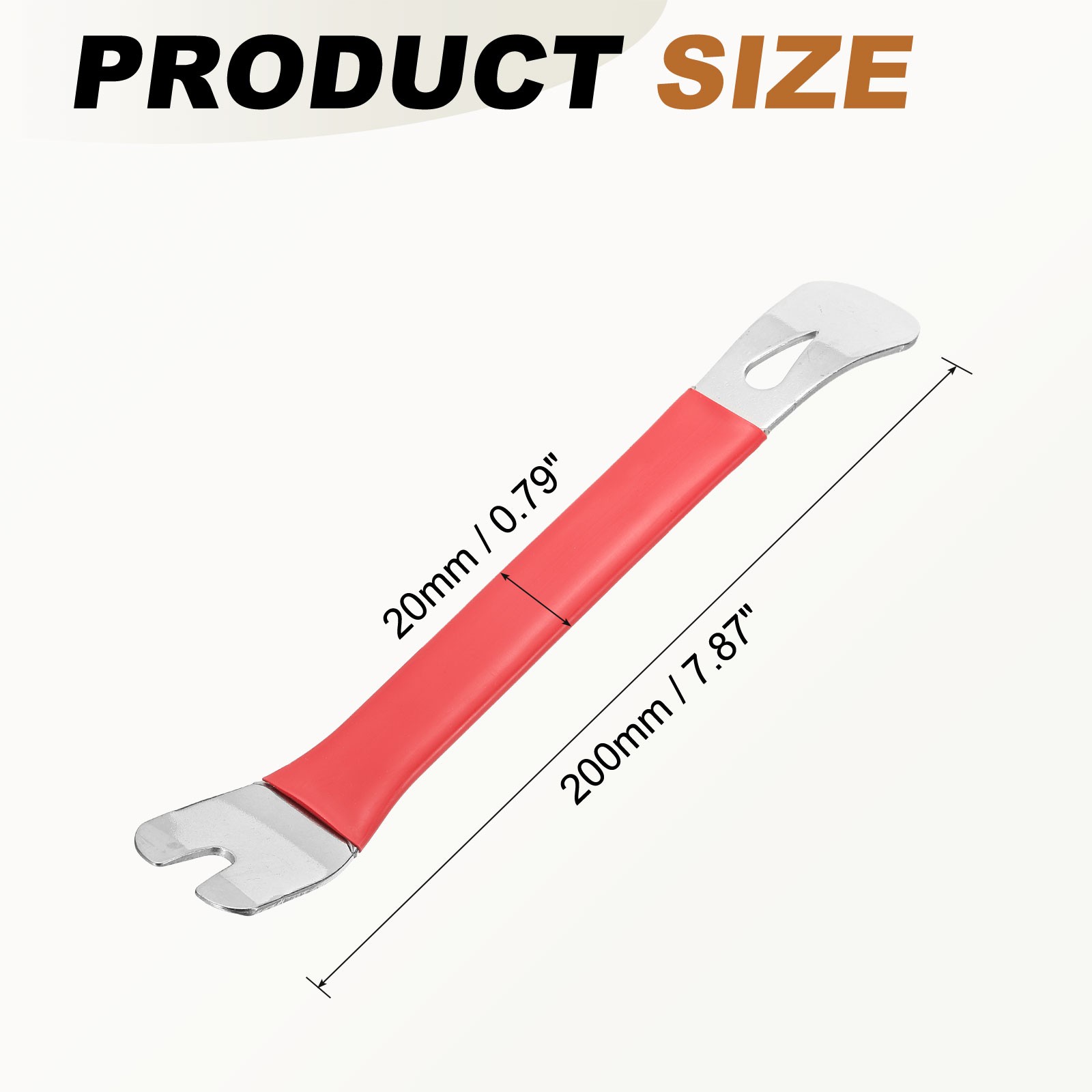 Car Trim Removal Tool 8″ Auto Clip Lifter with Rubber Sleeve Pry Bar Tools Red,