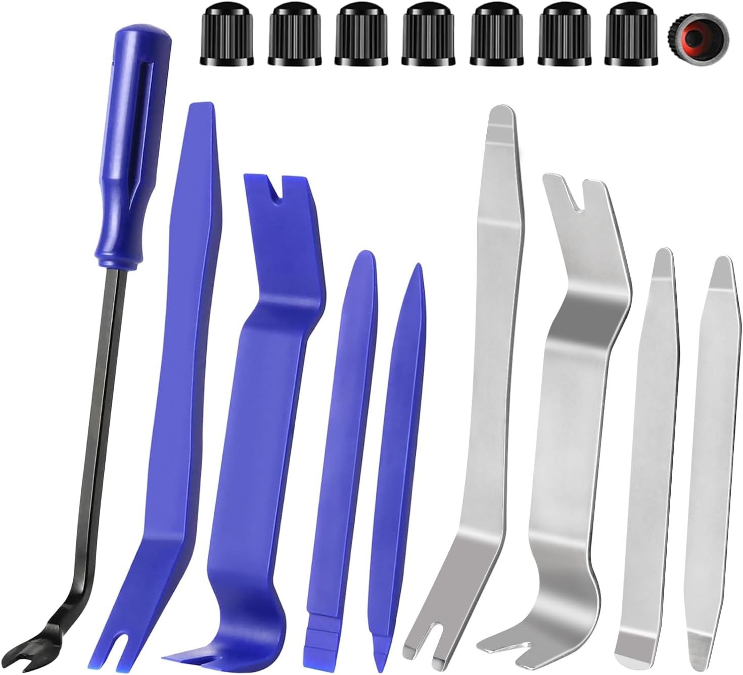 8PCS Auto Trim Removal Tool Kit,4140 Pry Tool Metal Pry Bar,Door Panel Removal