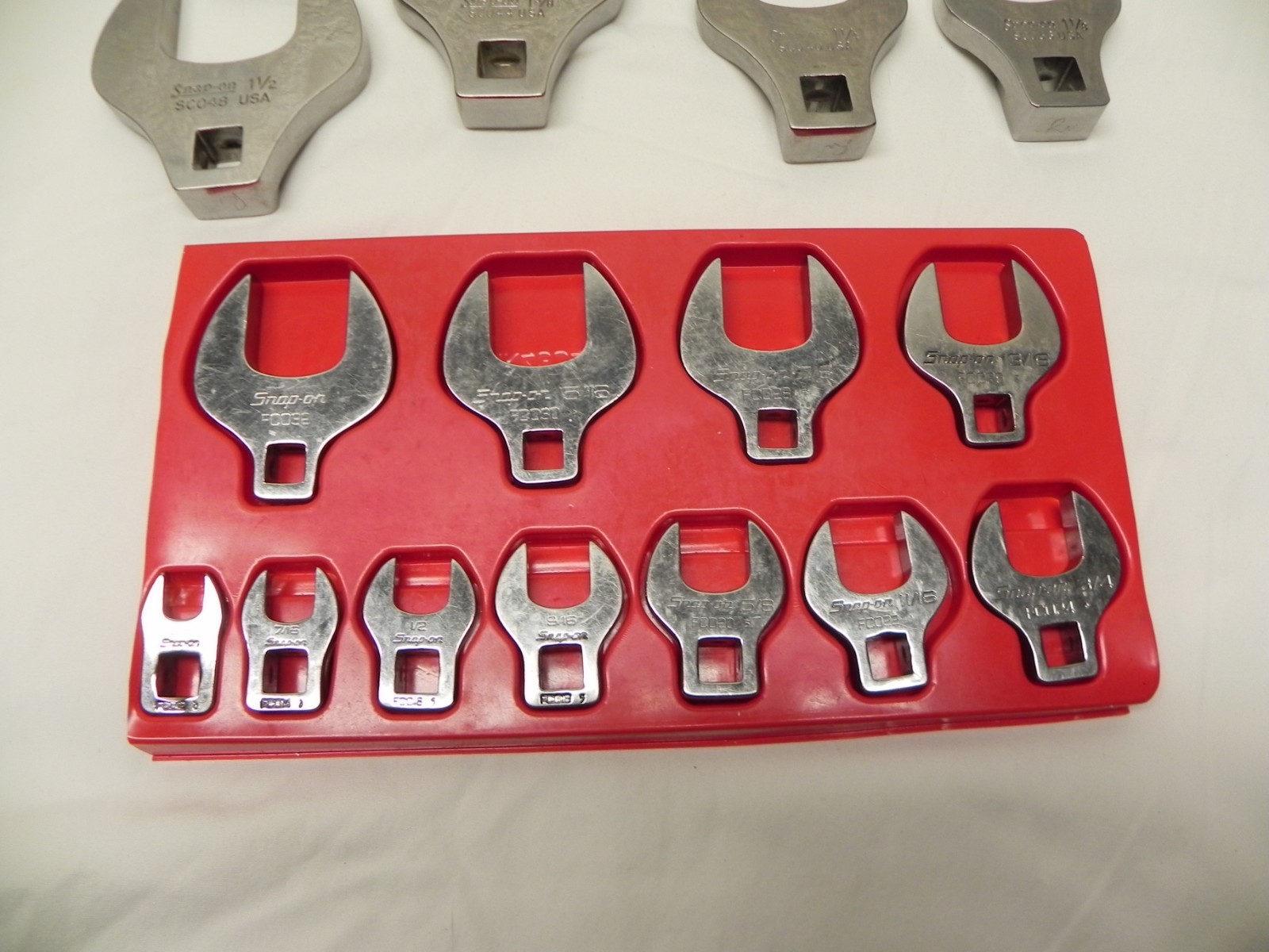Snap-On 18 Pc 1/2» & 3/8» Dr SAE Open-End Crowfoot Wrench Set KRA40 Metal Box