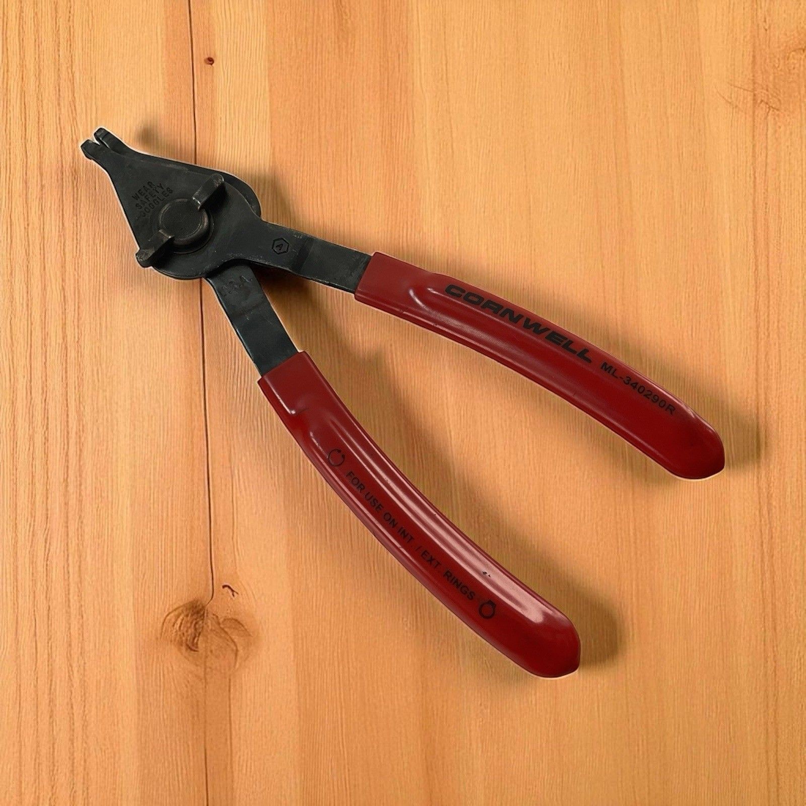 Cornwell ML-340290R Snap Ring Pliers Reversible Internal External 7.5 Inch Red