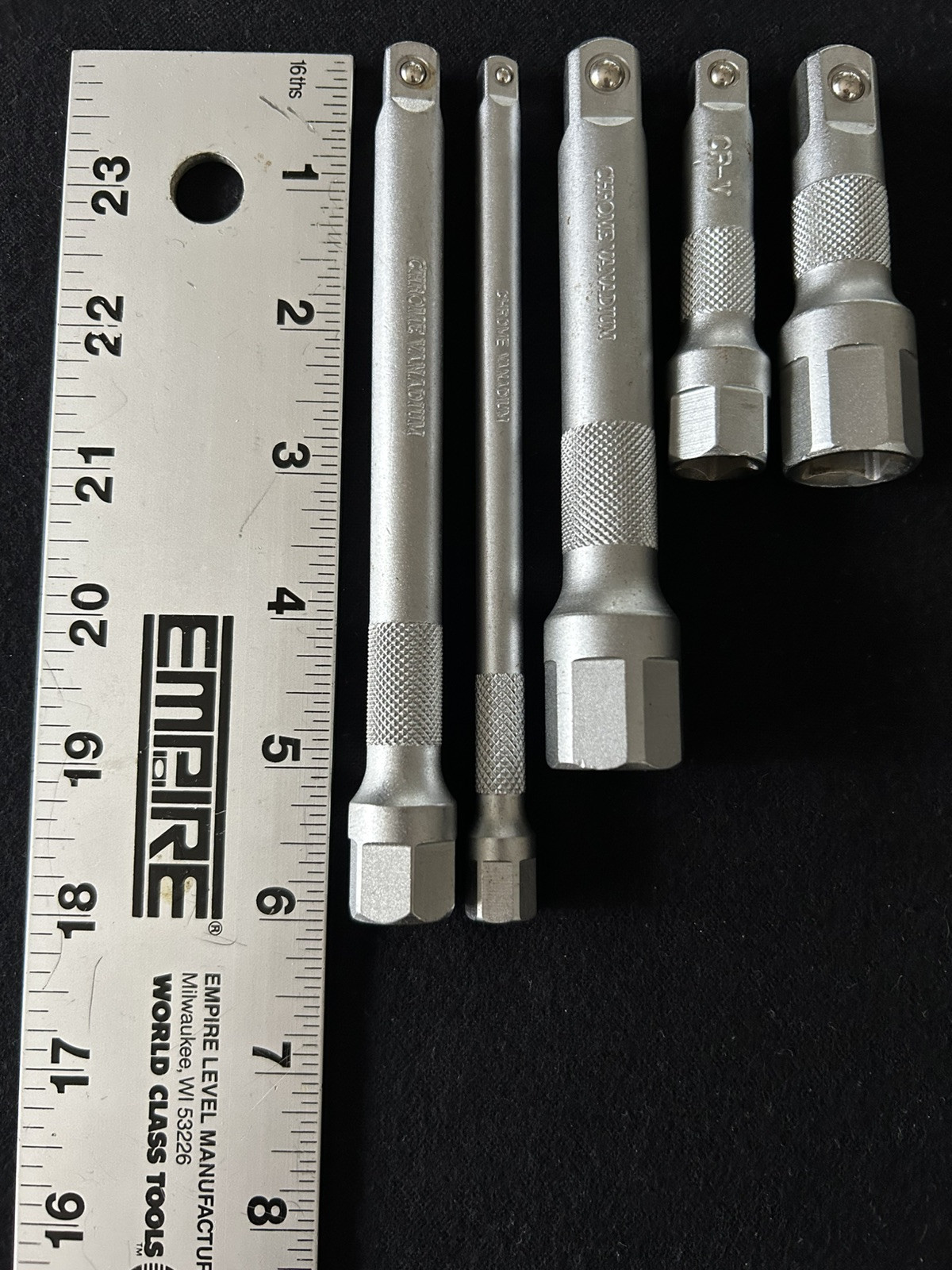 79 Pc Socket/Ext Lot Rails Chrome Vanadium CR-V 1/2” 3/8” & 1/4”Drive SAE Metric