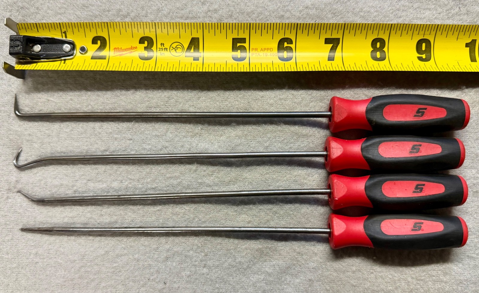 Snap-on Mini Pick Set Short SGASA204CR Long SGLASA204CR 8pc Hook O-Ring Tools