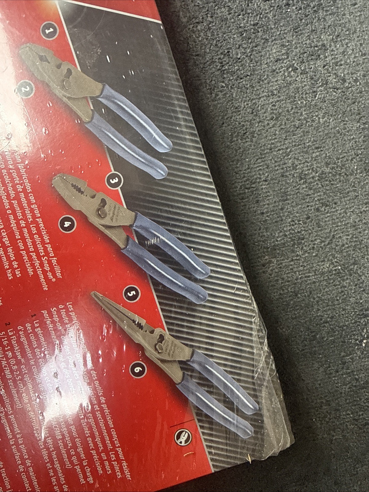 For Snap-on Tools NEW Blue 3 Piece Soft Grip Pliers Lot Set PL347ACFmb