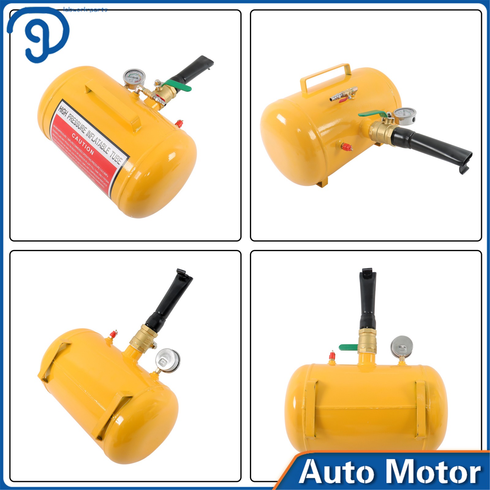 Yellow Heavy Duty Air Tire Bead Seater Blaster Seating Tool 5 Gallon 145 psi