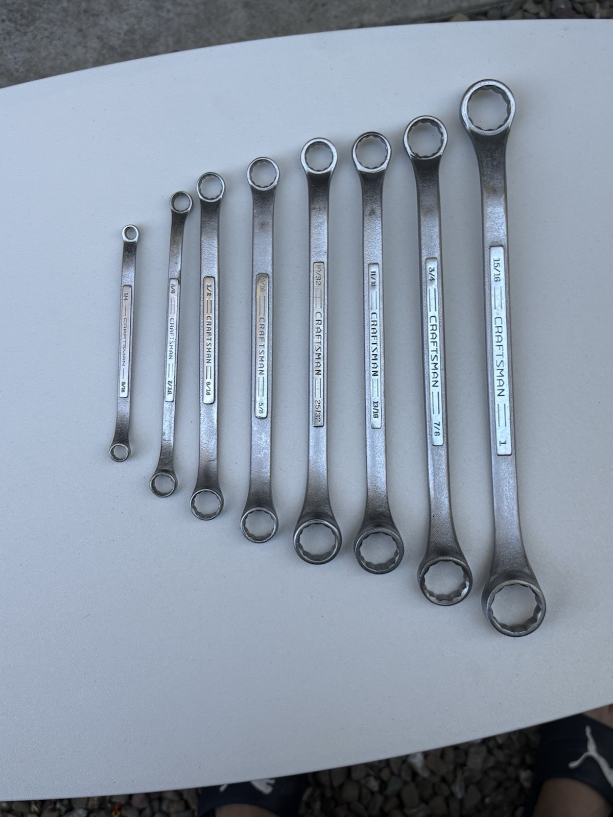 Vintage Craftsman Double End Combination Wrenches Set 8pc” 1/4×5/16 to 15/16×1 “