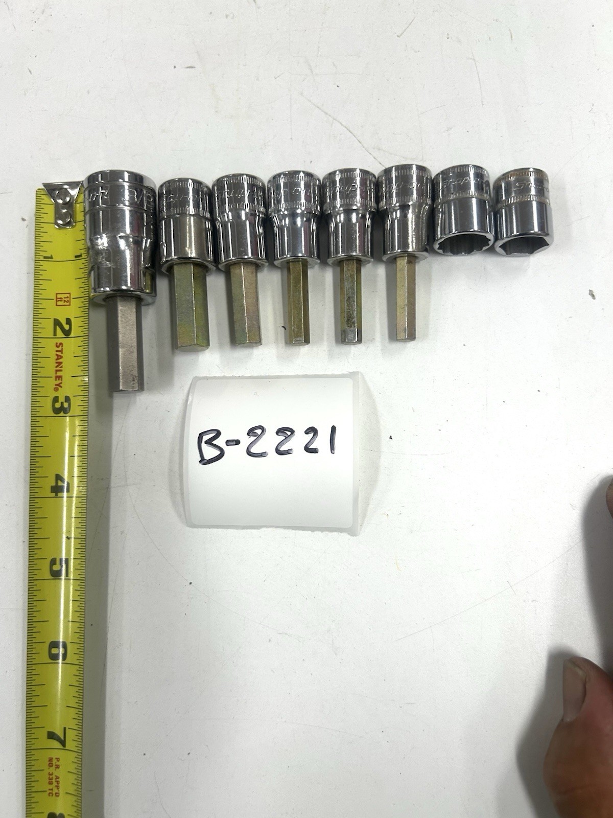 B-2221 Snap-on SAE Hex Bit Soc Lot 3/8” Drive All Driv Sock Mix Siz USA