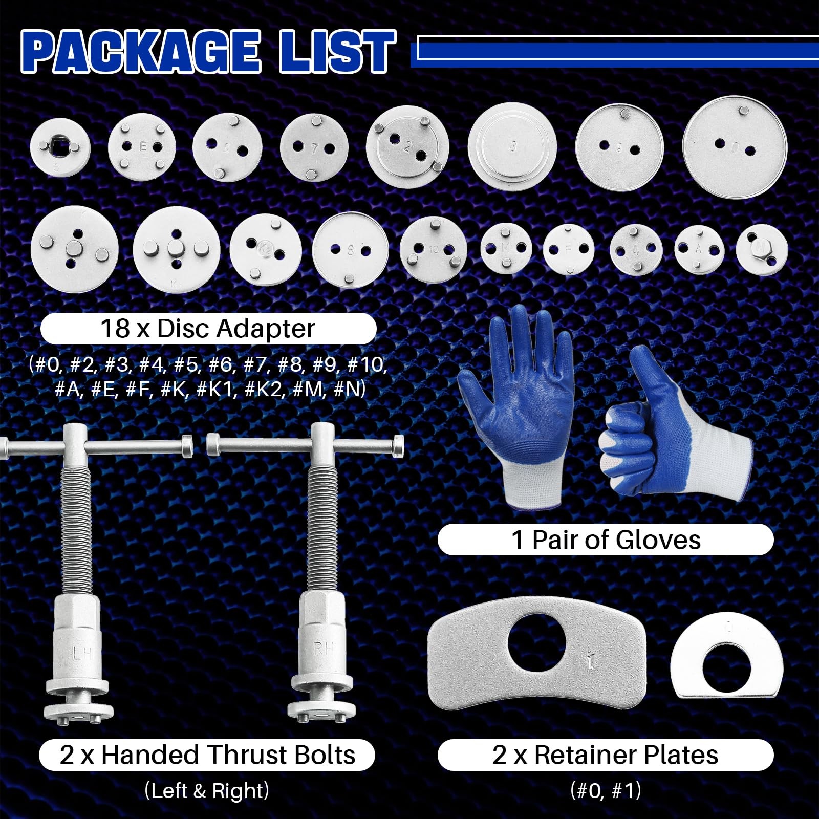 DASBET 24pcs Heavy Duty Disc Brake Caliper Tool Set Disc Brake Caliper Compresso