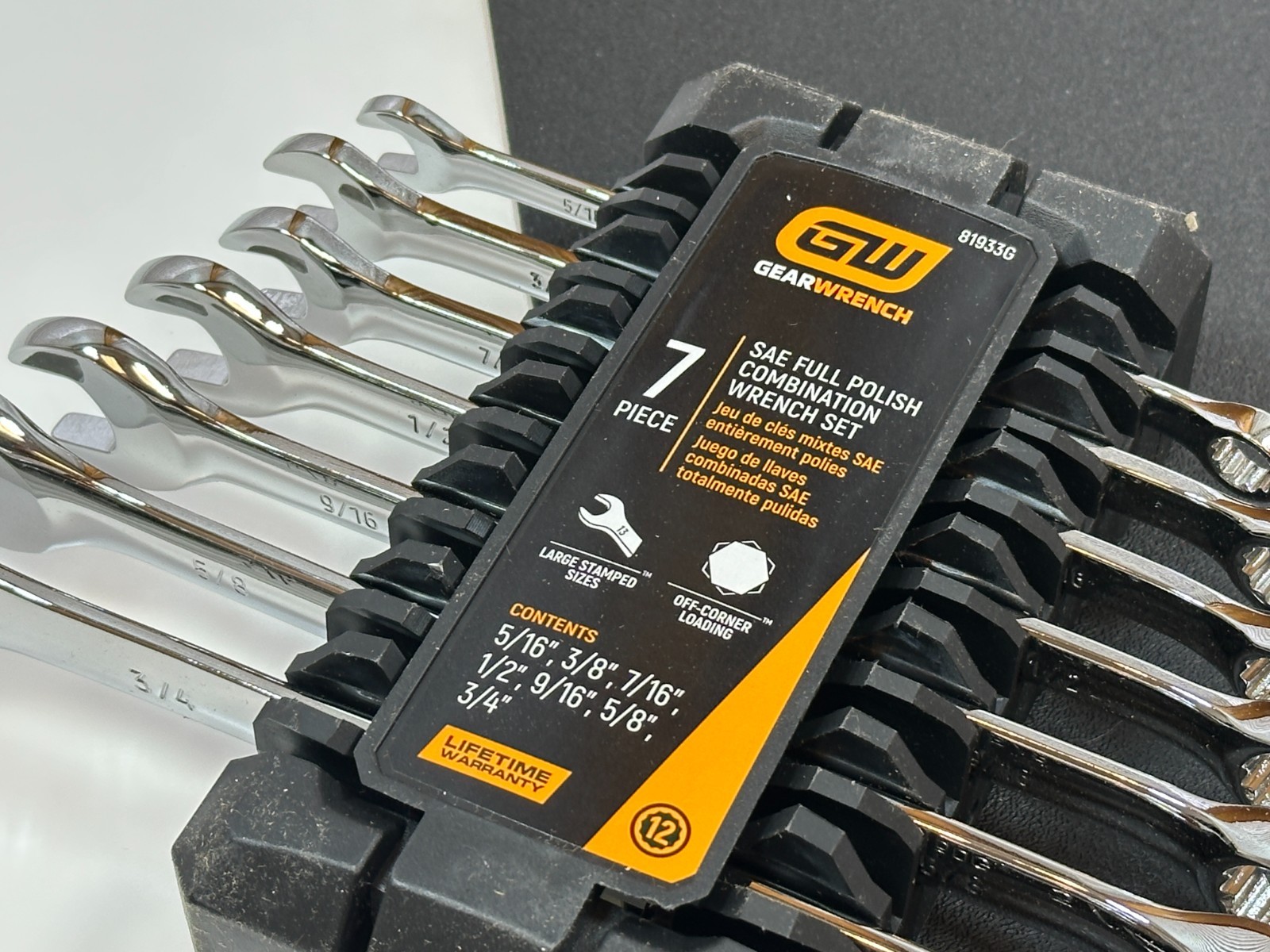 NEW GearWrench Tools 7pc SAE 5/16-3/4” Full Polish NON RATCHETING Wrench Set
