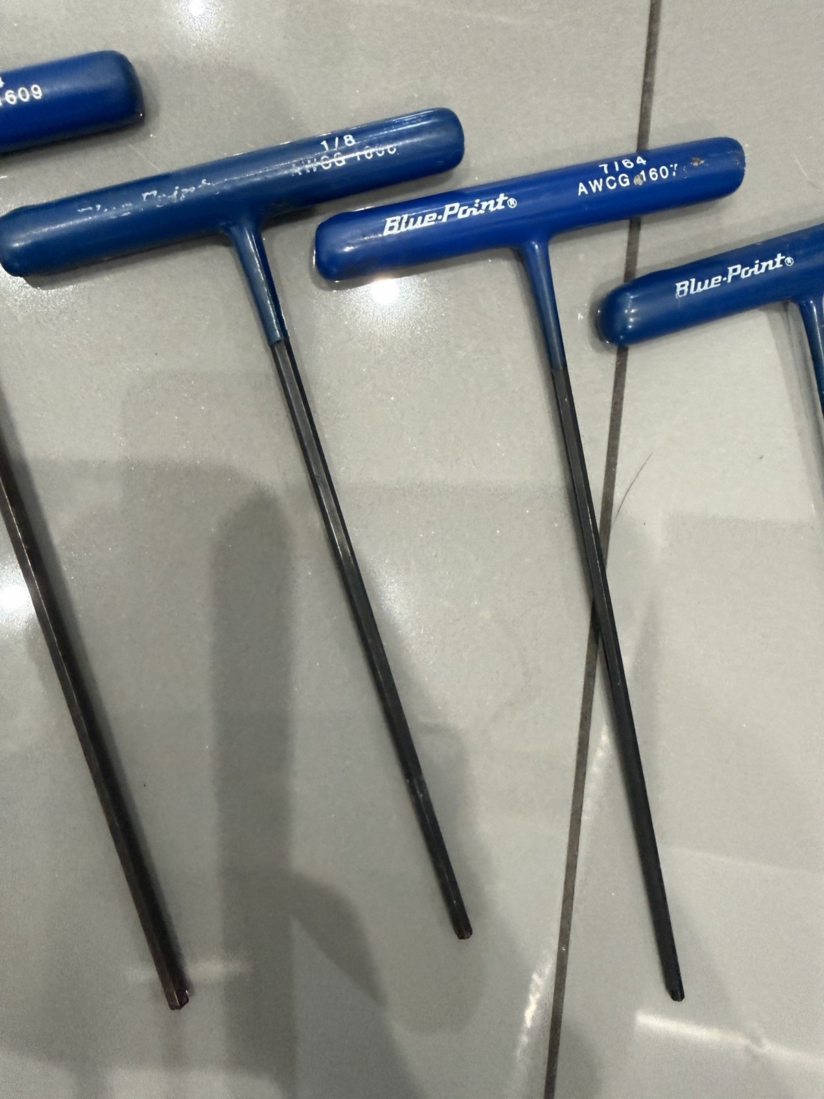 8pcs Blue Point 6 point SAE Blue Handle Hex Allen Key T Handle AWCG