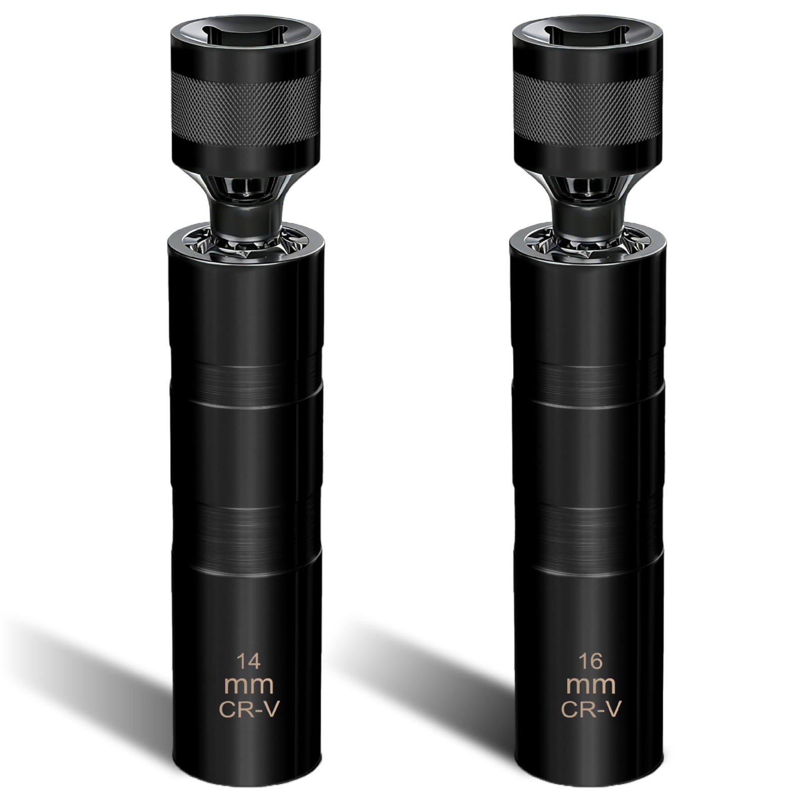 14mm&16mm Spark Plug Socket Set, Thin Wall 3/8″ Drive Black x 3.8″
