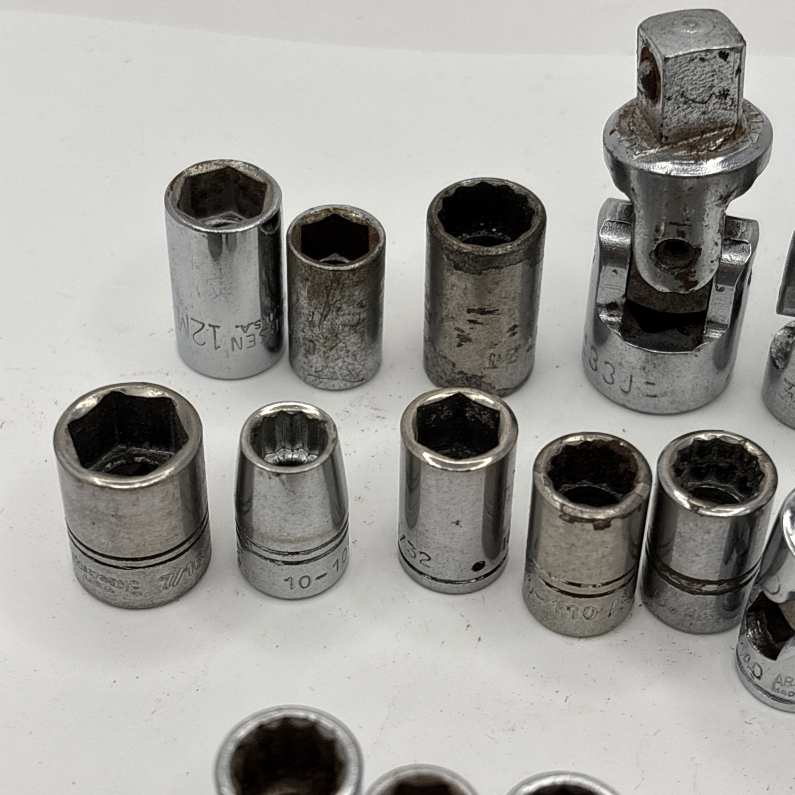 Lot of 100 + USA Assorted Sockets SAE & Metric Mixed Brands Various Drives READ