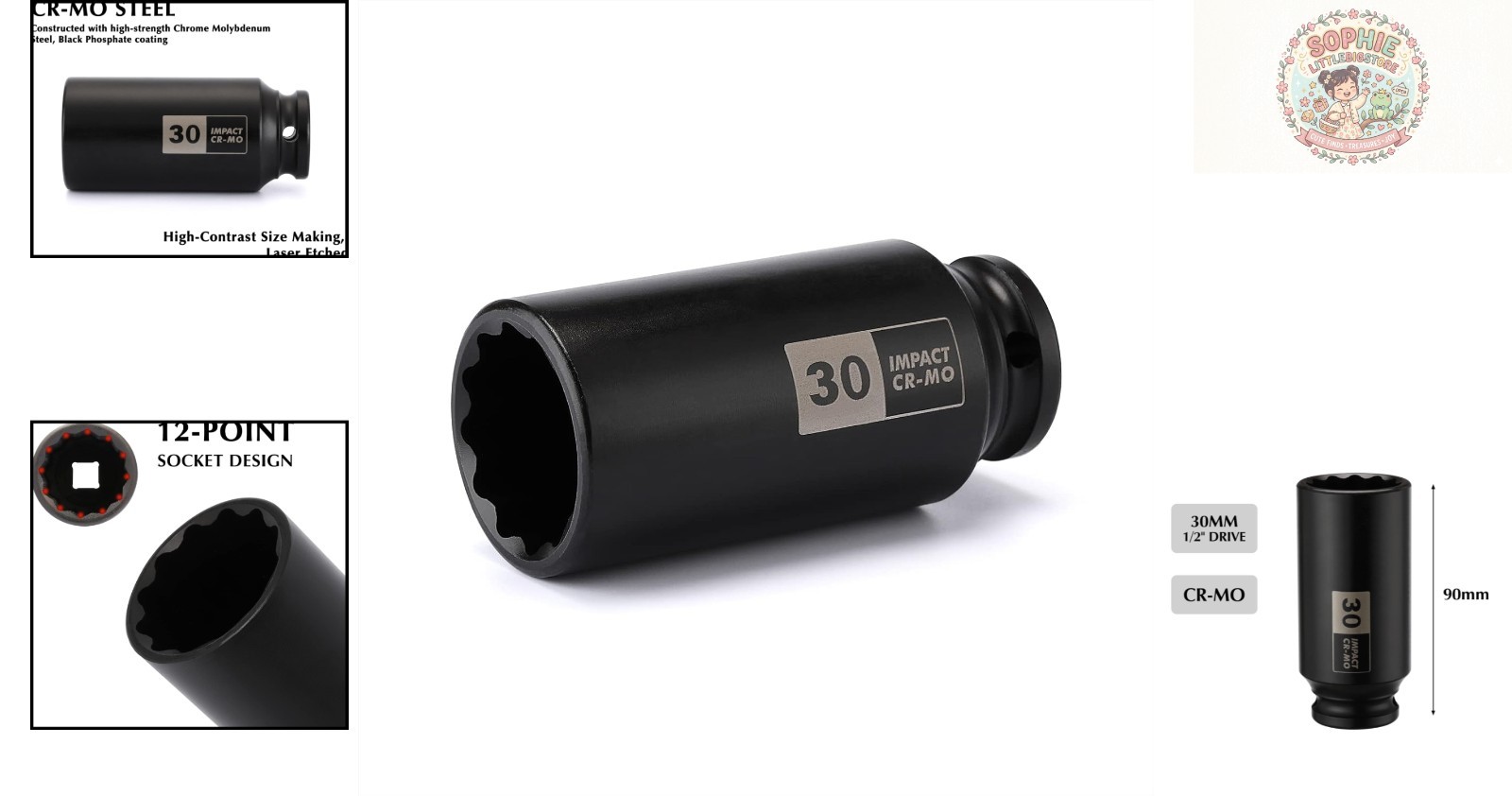 Professional 30mm Impact Socket – Chrome Molybdenum Steel for Stubborn Fasteners
