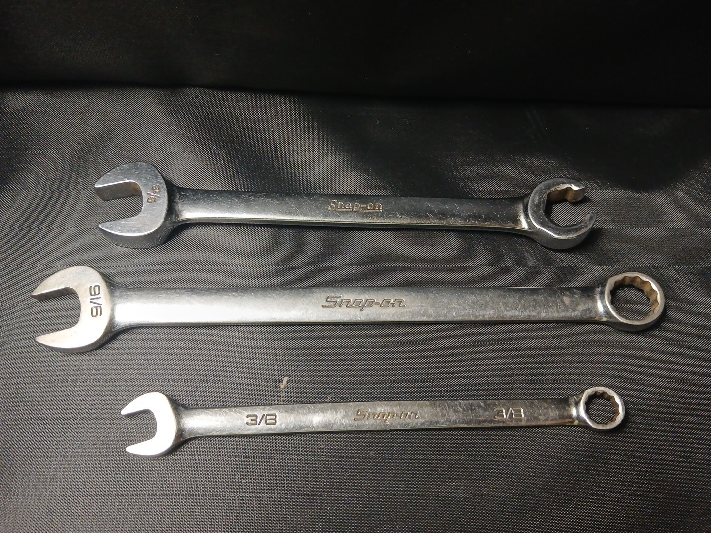 Snap-on SAE Combination Wrench Lot OEX12B OEX18A RXS18 3/8 9/16