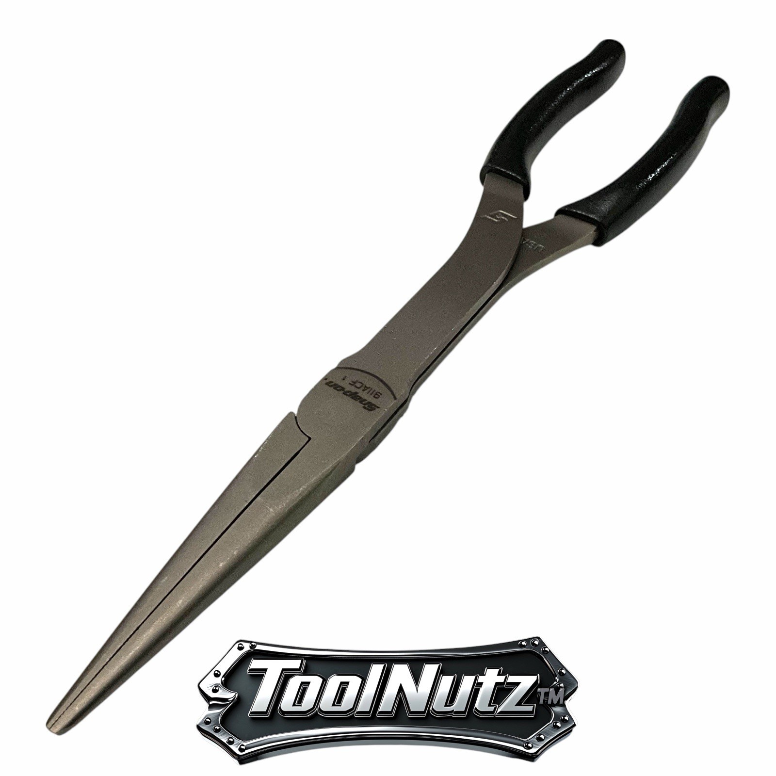 Snap-on Tools NEW 911ACFBK 11″in. BLACK Soft Grip Rounded Jaw Needle Nose Pliers