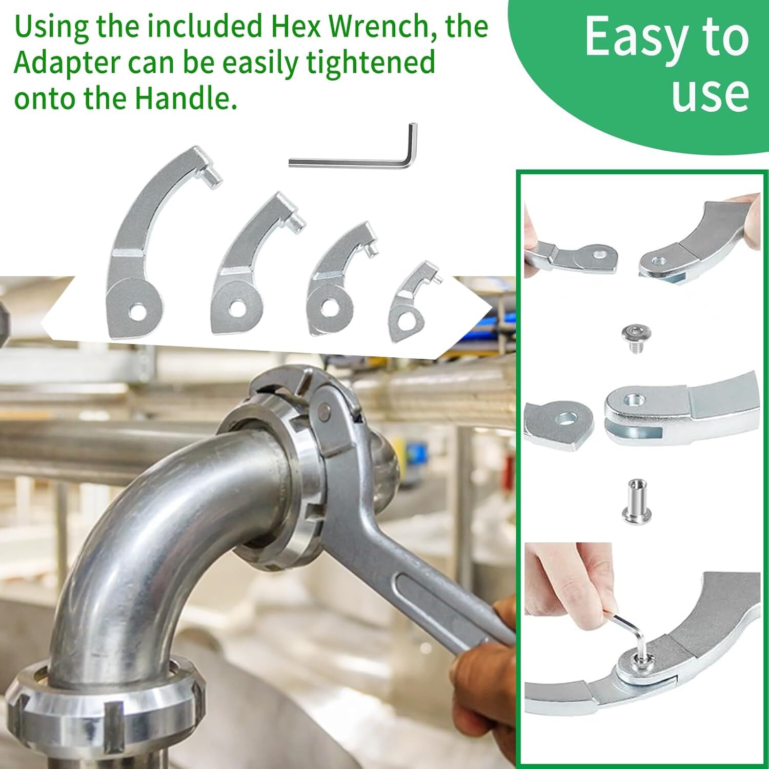 8 Pack Adjustable Hook & Pin Wrench Spanner Tool Nut Adjustment 3/4″ to 6-1/10″