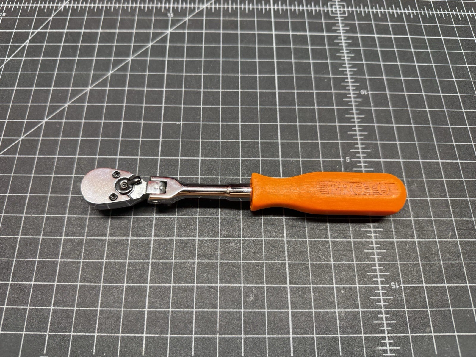 Proto USA Spinflex Flex Head 4750 1/4 Dr. Ratchet Hi-Viz Orange Hard Handle, NOS