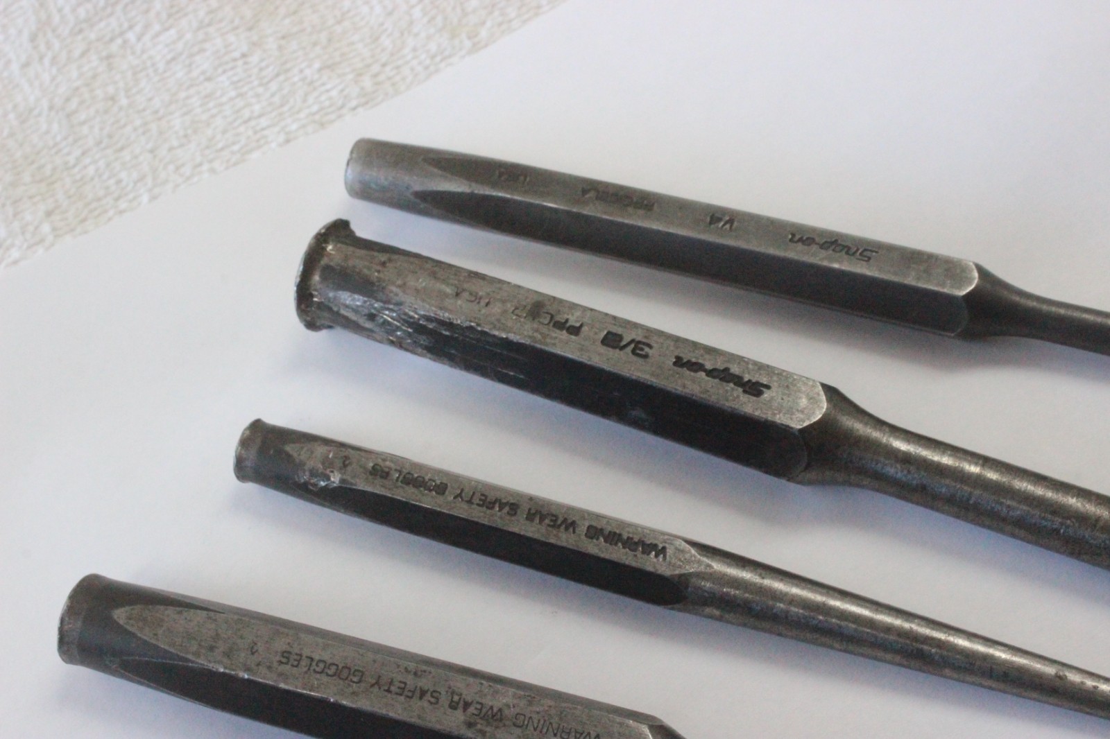 Lot Of 5 Snap On Punches (ppc108la,204a,110a,112a,812b, USA