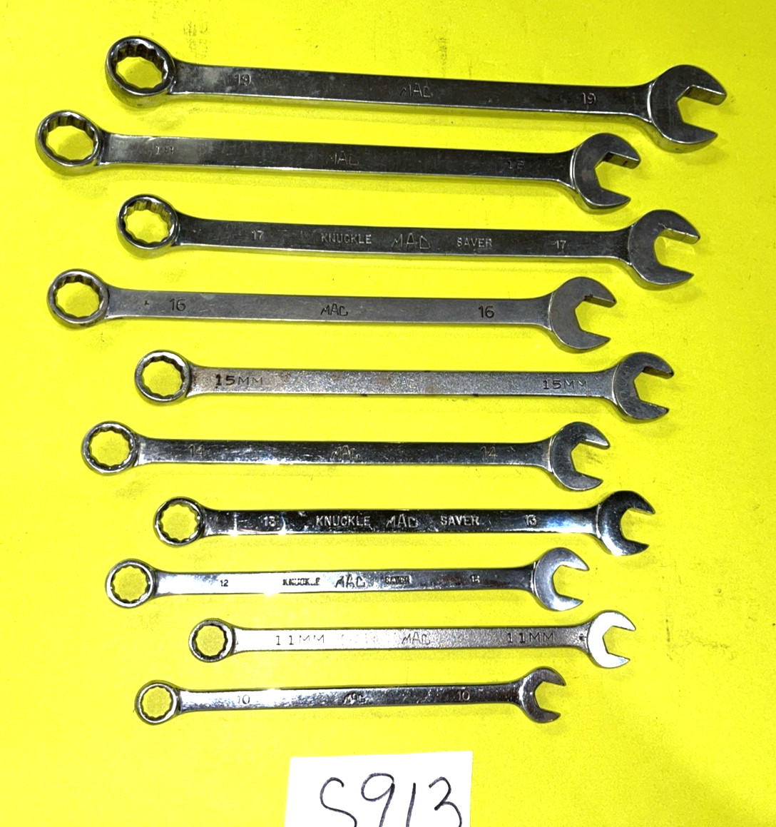 MAC TOOLS 10 PIECE METRIC COMBINATION WRENCH SET 12-POINT