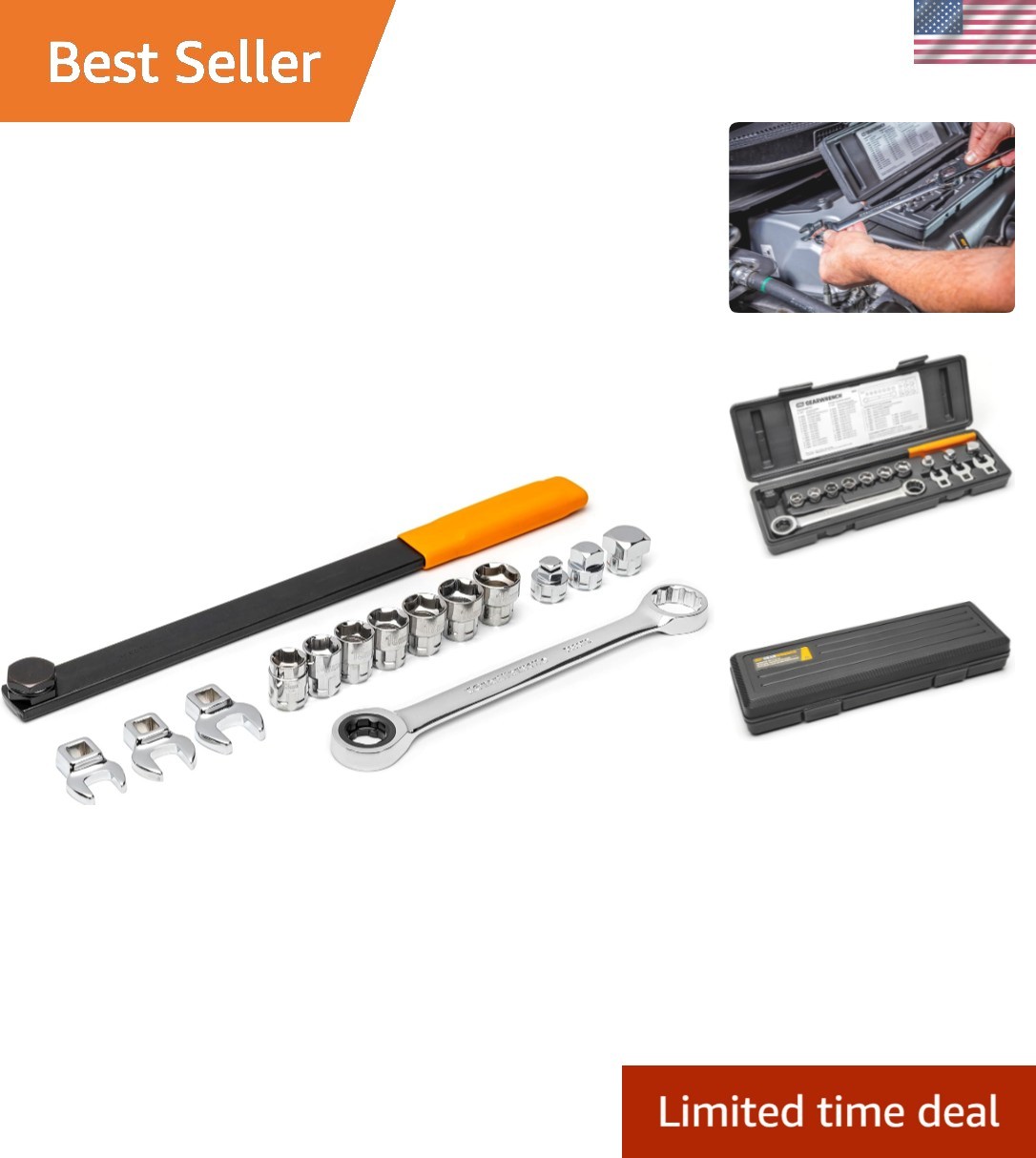 15 Piece Ratcheting Serpentine Belt Tool Set | 3680D