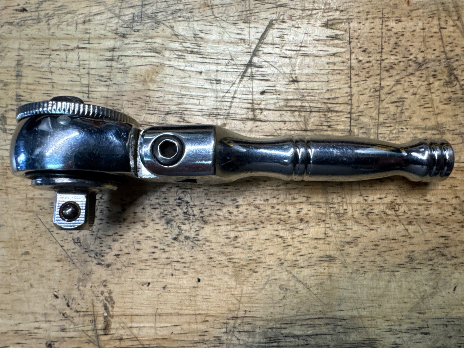 Stubby Flex-Head 3/8″ Drive Ratchet Unbranded 5″ Long Nice! Works Great!