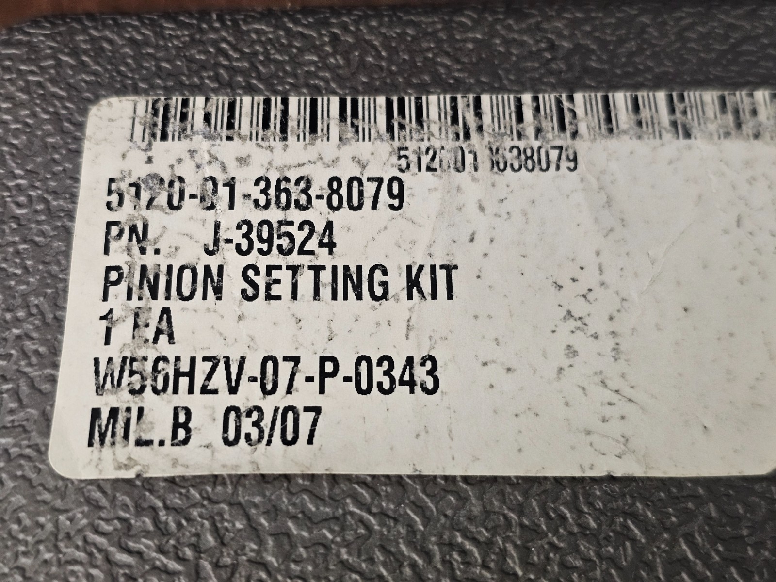 SPX J39524 Pinion Setting Gauge Kit Hmmwv H1 M1097 M998 5120-01-363-8079