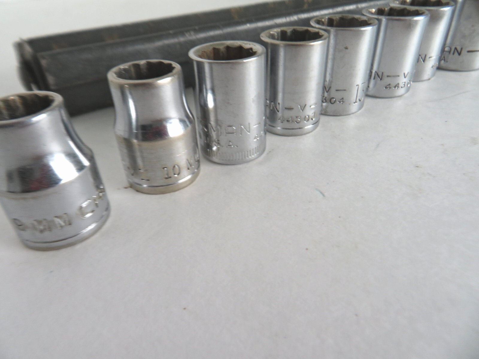 Craftsman 3/8 Drive 12-Point Metric Sockets 9mm – 17mm Made in USA 8 Pieces
