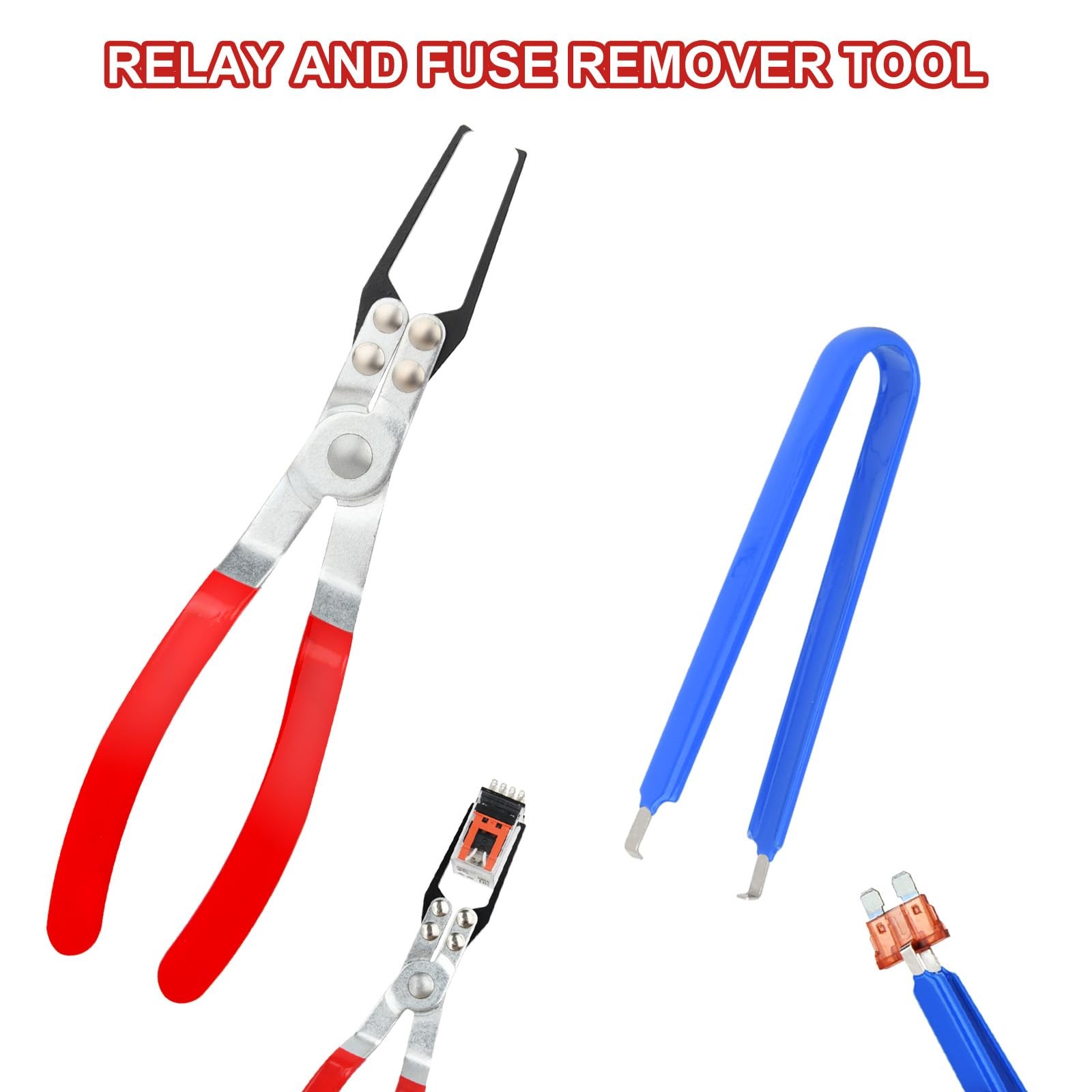 Aleric Relay Puller Pliers and Fuse Plier, Automotive Red, Blue