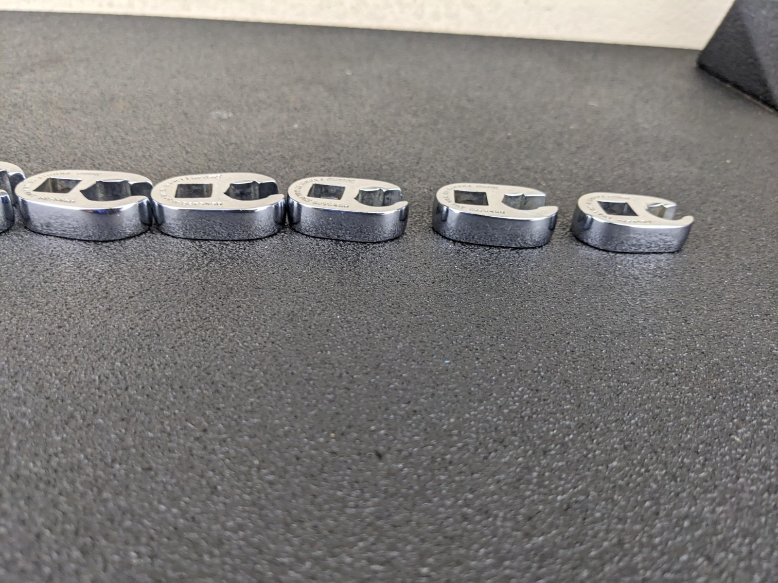 #bo435 Snap On 9Pc Metric 3/8 Drive Flare Nut Crowfoot Wrench Set 9MM 18mm