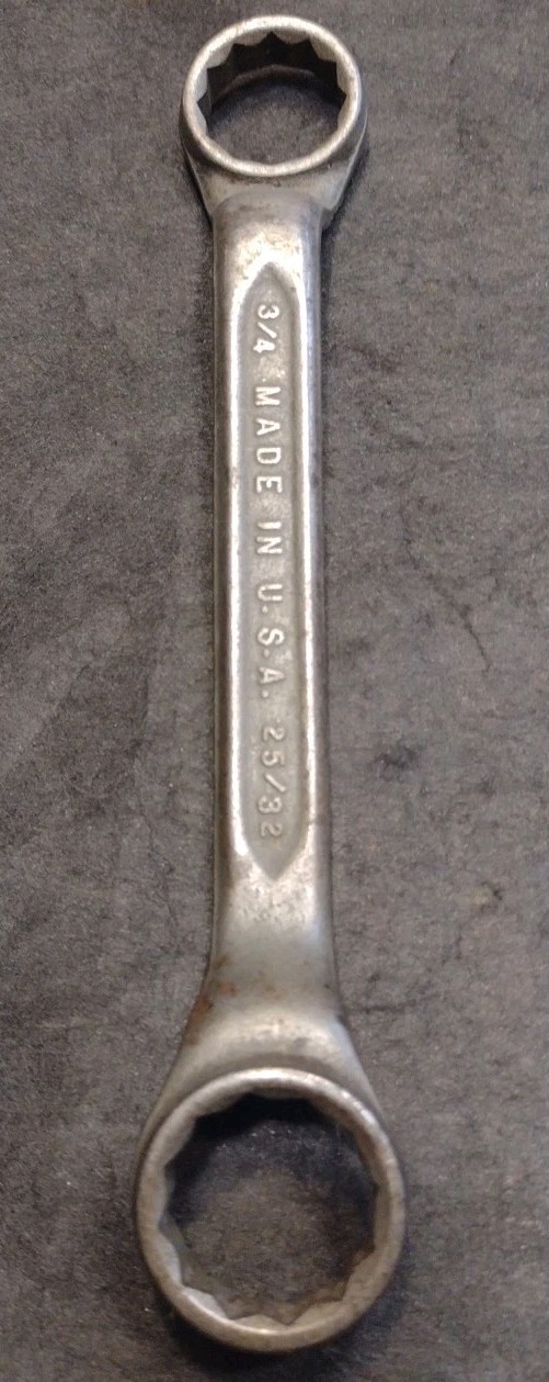 Forged Select Steel Double Ended Box End Wrench Offset 3/4”—25/32” USA Unique 🔧