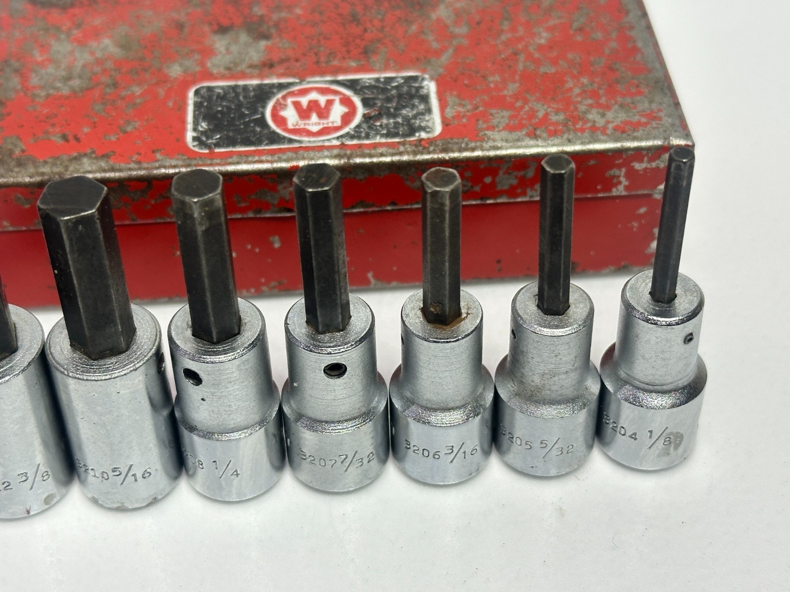 Wright Tool USA 305 7pc 3/8″ Drive Hex Allen Bit Socket Set, SAE 1/8″ – 3/8″