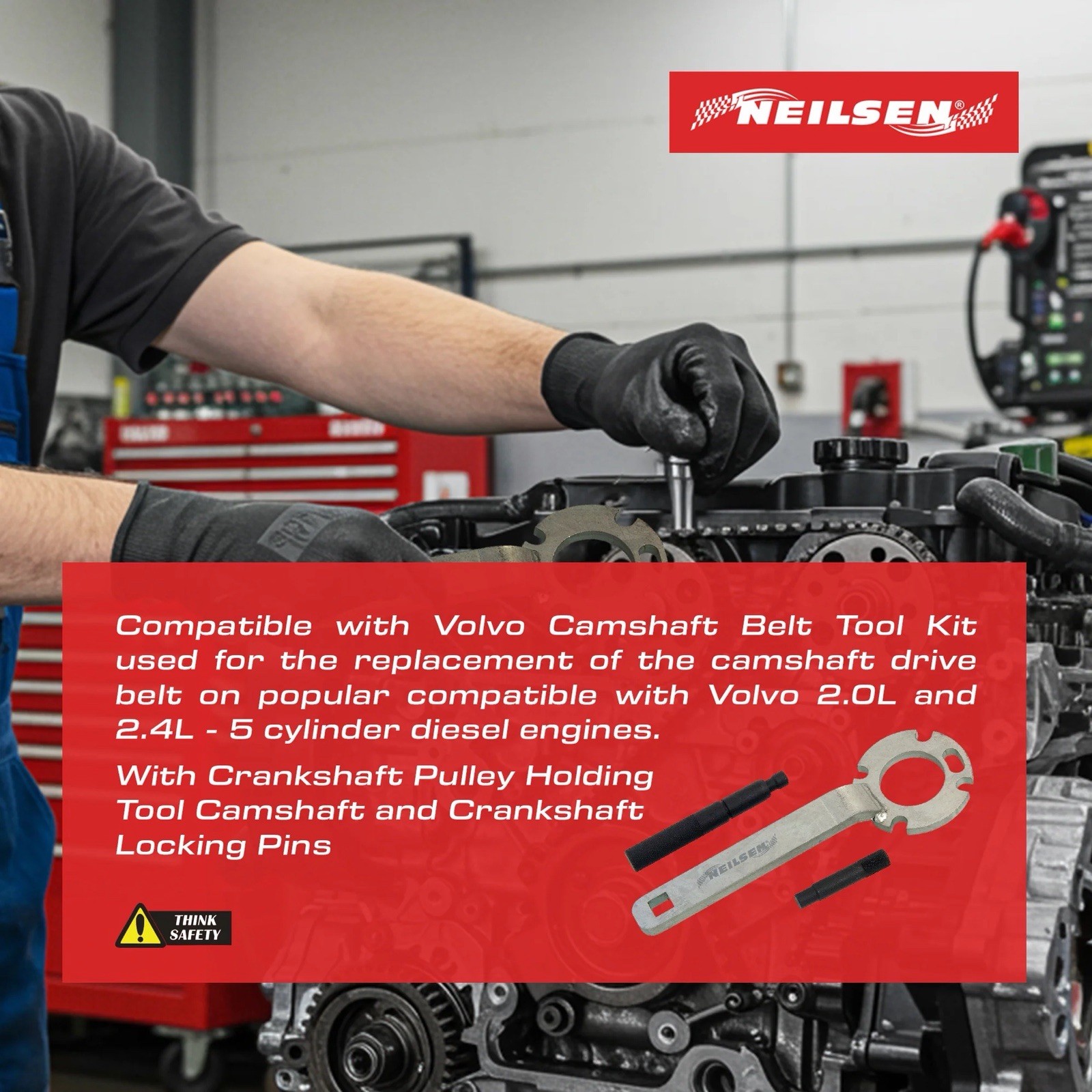 Neilsen heavy duty Camshaft Belt Tool Kit For Volvo Diesel 5 cyl 2.0/2.4 CT5429
