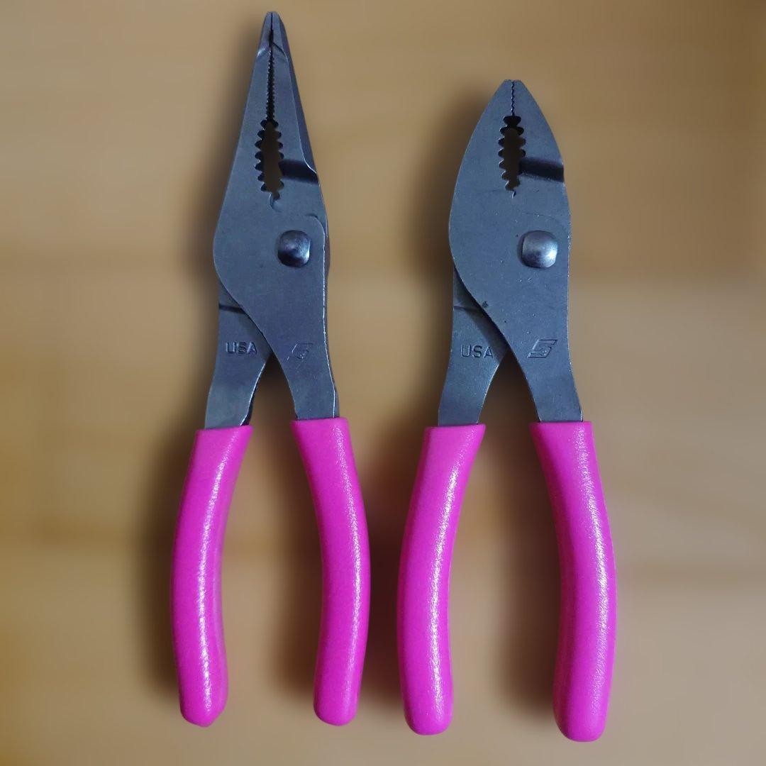 Rare Snap On Pliers, Set of 2 LN46ACF, 46ACF PINK