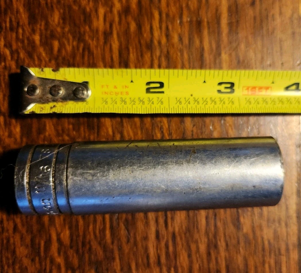 vintage Snap-on Tools Deep Chrome Socket TS221 11/16″ SAE 6 Point 1/2” Drive USA