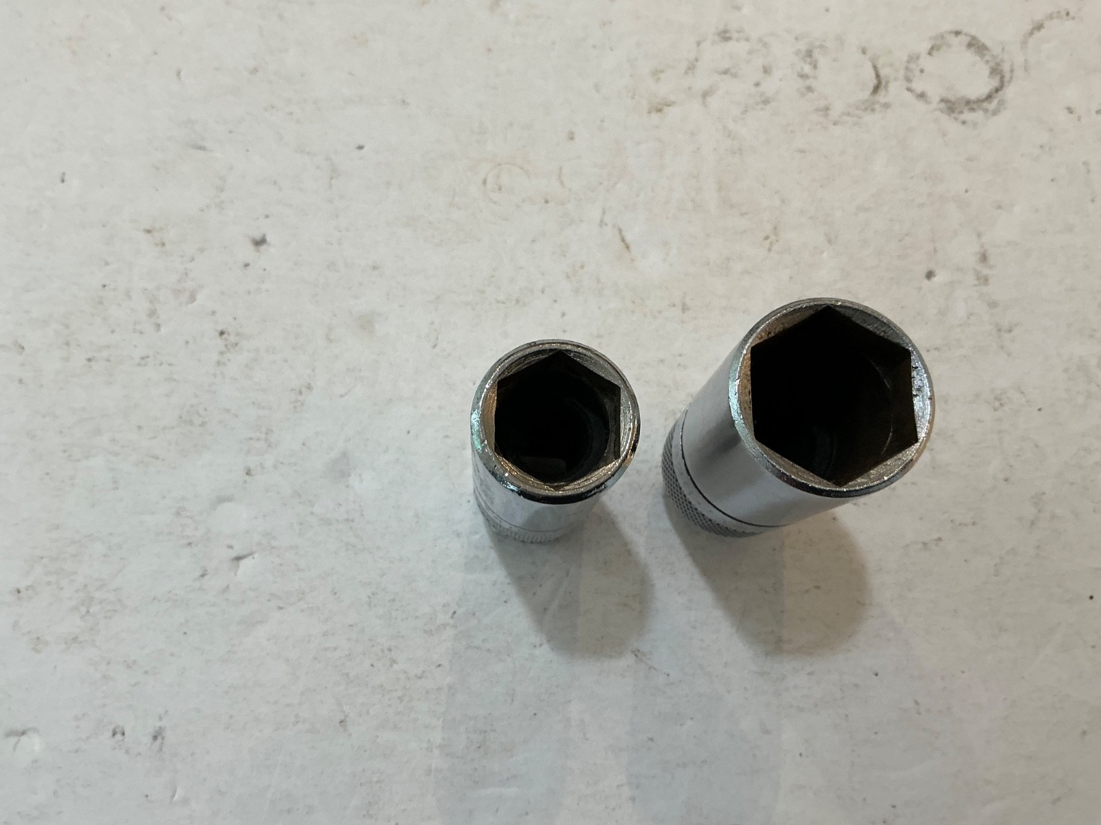 S-K 2 pc 1/2” drive knurled 5/8” & 13/16” spark plug socket set made in USA