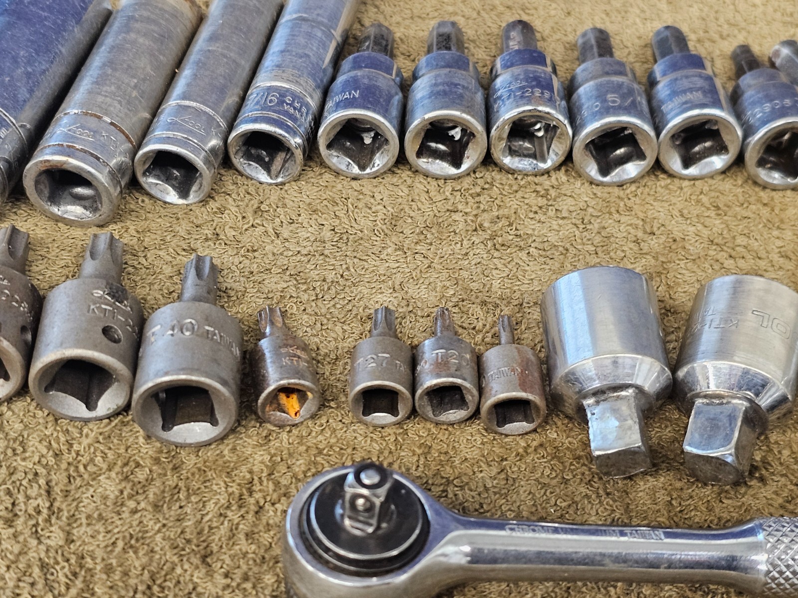 25 K Tool Sockets Ratchet Hex Star Bit Adapter 1/4″ 1/2″ Drive Sae 5/16 3/16 3/4