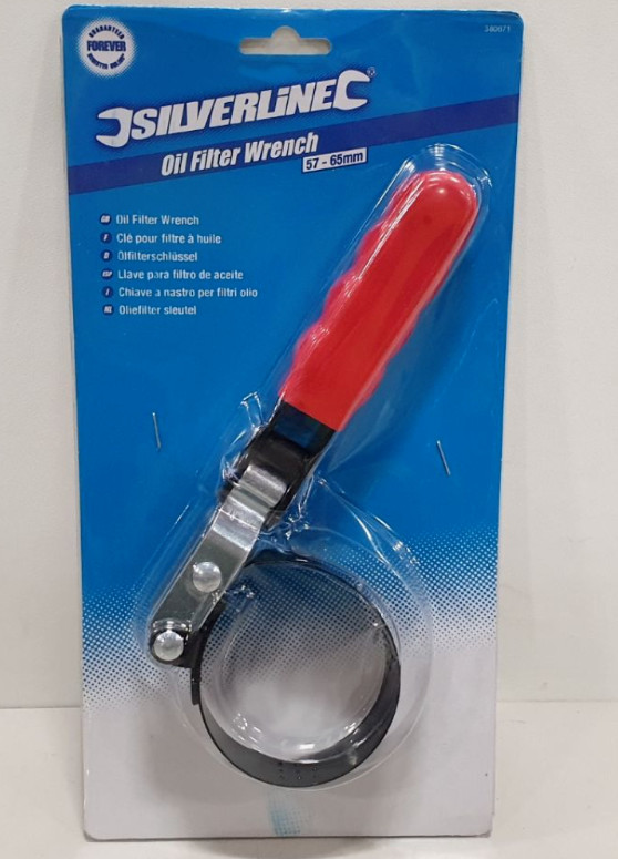 Silverline Oil Filter Wrench Remover 57-65mm Mechanic Garage Tool