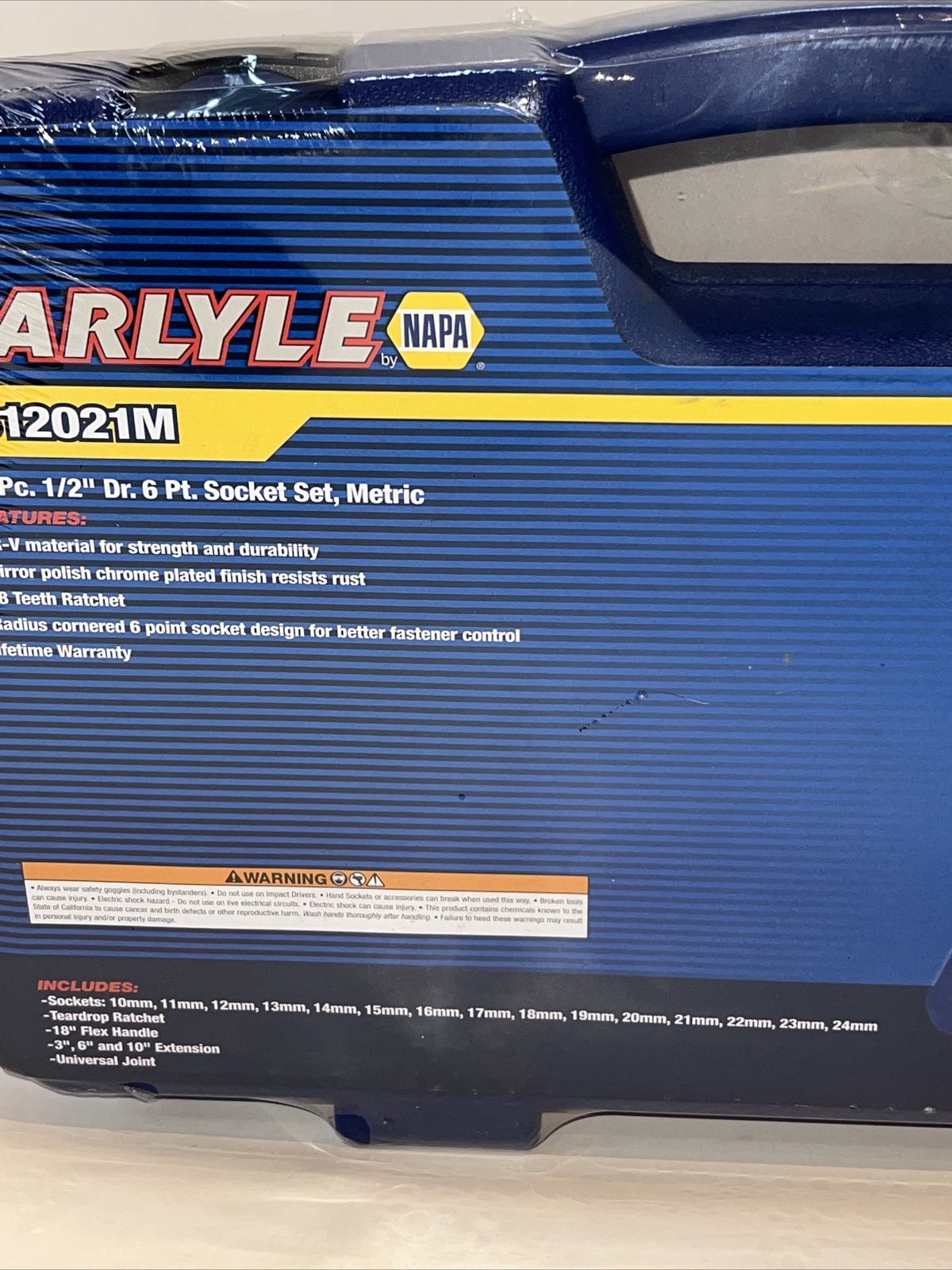 Carlyle Tools by NAPA SS12021M 21pc 1/2″ Dr 6 Pt Socket Set Metric + Accessories