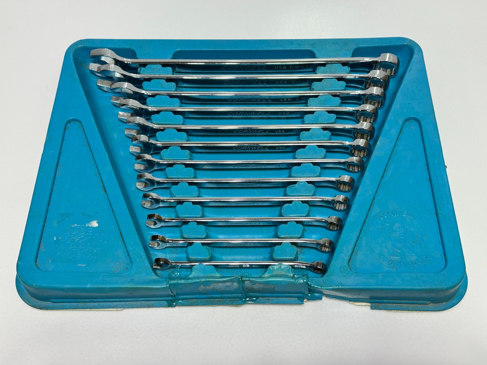 Cornwell USA WCM112LST 12pc Metric 8-19mm Extra Long Combination Wrench Set VTG